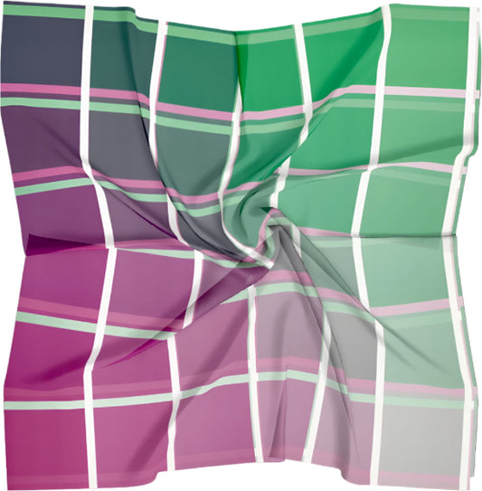 I Don't See Colour Dark Purple 100% Silk Charmeuse Square Scarf by House of Nyabinghi - African Afrofuturism digital print tonal luxury fashion accessory for Spring Summer 2025 